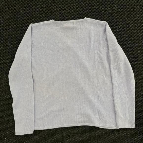 Sutton Studio Cashmere Cardigan Light Blue V Neck Button Front Women's Size L - Picture 3 of 5